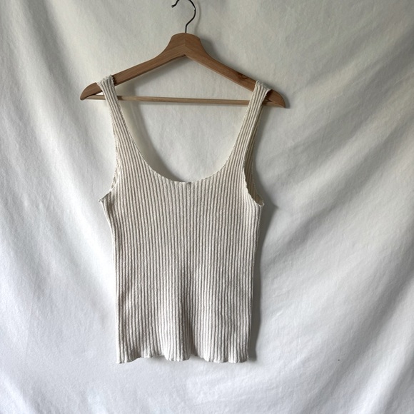 Zara Tops - 2/$20 Zara Tan Sweater Ribbed Sleeveless Fitted Tank Top